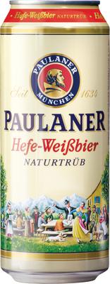 Пиво «Paulaner Hefe-Weissbier» в жестяной банке
