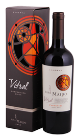 Вино красное сухое «Vina Maipo Vitral Carmenere Reserva» в подарочной упаковке