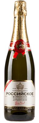 Российское шампанское белое полусухое «Дербентское»