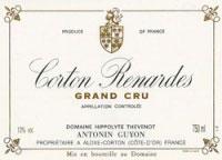 Вино красное сухое «Corton Grand Cru Renardes» 2004 г.