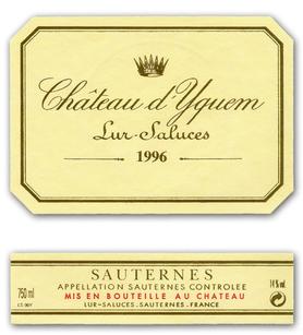 Вино белое сладкое «Chateau d'Yquem» 1996 г.