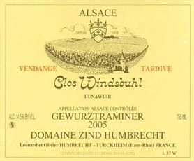 Вино белое сладкое «Domaine Zind-Humbrecht Gewurztraminer Clos Windsbuhl Vendange Tardive» 2005 г.