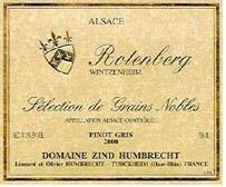 Вино белое сладкое «Domaine Zind-Humbrecht Pinot Gris Rotenberg Selection de Grains Nobles» 2008 г.