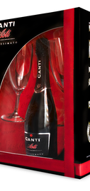 Вино игристое белое сладкое «Canti Asti» 2015 г., в подарочной упаковке с двумя бокалами
