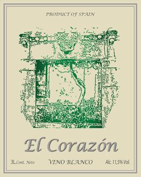 Вино белое сухое «El Corazon, 3 л»