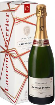 Шампанское белое брют «Laurent-Perrier Brut» в подарочной упаковке (новогодний дизайн)