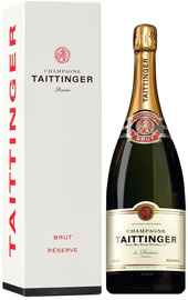 Шампанское белое брют «Taittinger Brut Reserve, 1.5 л» в подарочной упаковке