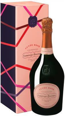 Шампанское розовое брют «Laurent-Perrier Cuvee Rose Brut» в подарочной упаковке (новогодний дизайн)