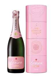 Шампанское розовое брют «Lanson Rose Label Brut Rose Twist Pack» в подарочной упаковке