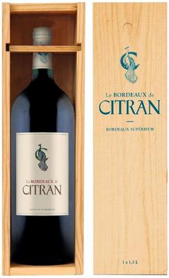 Вино красное сухое «Le Bordeaux de Citran Rouge» 2014 г. в подарочной упаковке