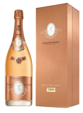 Шампанское розовое брют «Louis Roederer Cristal Rose» 2009 г. в деревянной упаковке