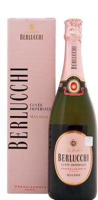 Вино игристое розовое брют «Berlucchi Cuvee Imperiale Max Rose Brut» в подарочной упаковке