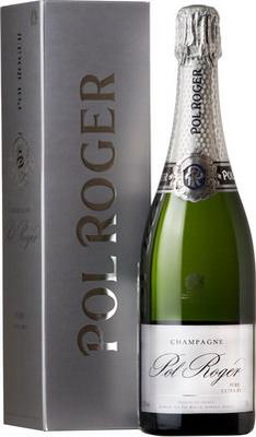 Шампанское белое экстра брют «Pol Roger Pure Extra Brut» в подарочной упаковке