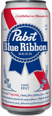 Пиво «Pabst blue ribbon» в жестяной банке