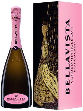 Вино игристое розовое брют «Bellavista Franciacorta Rose» 2011 г., в подарочной упаковке