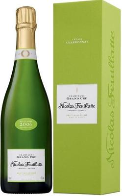Шампанское белое брют «Nicolas Feuillatte Grand Cru Brut Blanc de Blancs Chardonnay» 2006 г. в подарочной упаковке
