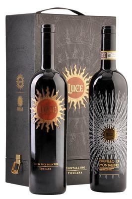 Вино красное сухое «Luce della Vite Toscana & Luce Brunello di Montalcino» 2011 г., 2013 г., подарочный набор из 2-х бутылок