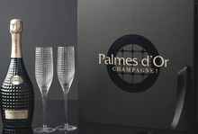 Шампанское белое брют «Nicolas Feuillatte Palmes D'Or Brut, 0.75 л» 2006 г.  в подарочной упаковке с 2 бокалами