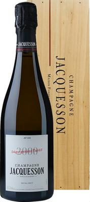 Шампанское белое брют «Jacquesson Avize Degorgement Tardif Brut, 0.75 л» 2000 г. в подарочной деревянной упаковке