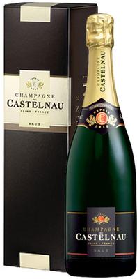 Шампанское белое брют «Champagne de Castelnau Brut» в подарочной упаковке