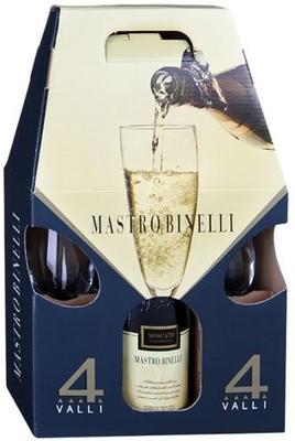 Вино игристое красное полусладкое «Mastro Binelli Croatina» в подарочной упаковке с 2-мя бокалами
