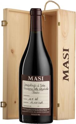 Вино красное сухое «Campolongo di Torbe Amarone della Valpolicella Classico, 0.75 л» 2006 г. в деревянной подарочной упаковке