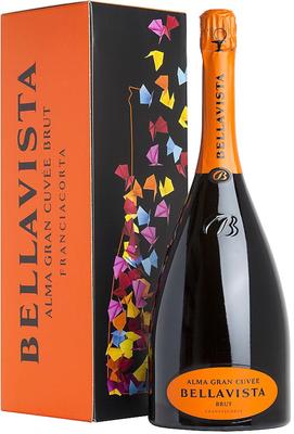 Вино игристое белое брют «Bellavista Franciacorta Alma Gran Cuvee, 3 л» в подарочной упаковке