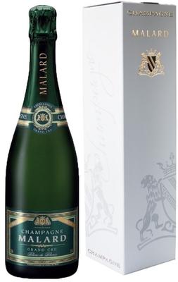 Шампанское белое брют «Malard Brut Blanc de Blancs Grand Cru» в подарочной упаковке