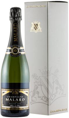 Шампанское белое брют «Malard Grand Cru Blanc de Noirs» в подарочной упаковке
