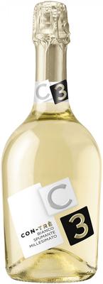 Вино игристое белое сухое «Con-Tre Bianco Spumante Millesimato Extra Dry»