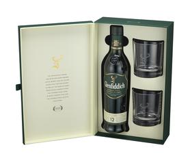 Виски шотландский «Glenfiddich 12 Years Old» в подарочной упаковке с 2-мя стаканами