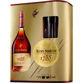 Коньяк французский «Remy Martin 1738 Accord Royal» в подарочной упаковке + 2 стакана