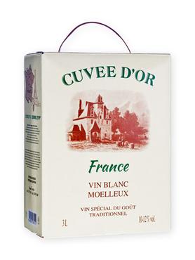 Вино столовое белое полусладкое «Cuvee D'Or (Tetra Pak), 3 л»