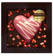 Шоколад «Chokodelika Сердце с клубникой» 90 гр., в блистере