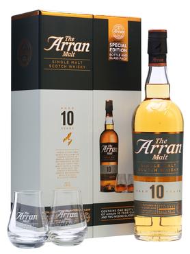 Виски шотландский «ARRAN 10 years» в подарочной упаковке с 2-мя стаканами