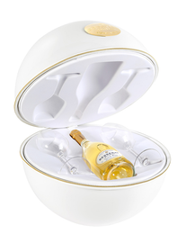 Шампанское белое брют «Besserat de Bellefon Blanc de blancs Cuvee des Moines» в пластиковой подарочной упаковке с 2-мя бокалами