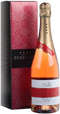 Вино игристое розовое брют «Cava Perelada Brut Rosado» в подарочной упаковке