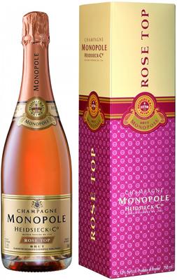 Шампанское розовое брют «Heidsieck & Co Rose Top Brut» в подарочной упаковке