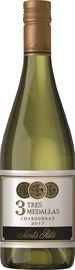 Вино белое сухое «Chardonnay 3 Tres Medallas Santa Rita»