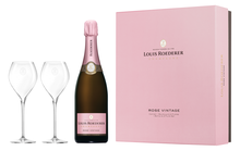 Шампанское розовое брют «Louis Roederer Brut Rose» 2012 г., подарочной набор с двумя бокалами