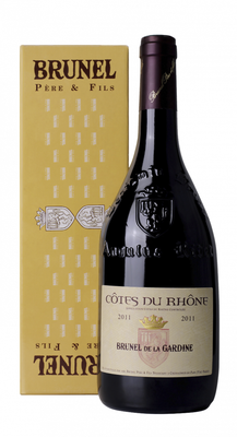Вино красное сухое «Cotes du Rhone Brunel de la Gardine» 2017 г., в подарочной упаковке