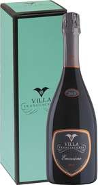 Вино игристое белое брют «Emozione Brut Franciacorta Villa» в подарочной упаковке