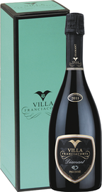 Вино игристое белое экстра брют «Diamant Pas Dose Franciacorta Villa» в подарочной упаковке