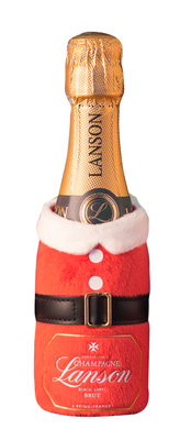 Шампанское белое брют «Champagne Lanson Black Label Brut in pouch Santa Claus» в чехле