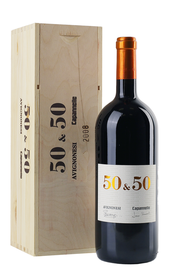 Вино красное сухое «50 & 50» 2014 г., в деревянной подарочной упаковке