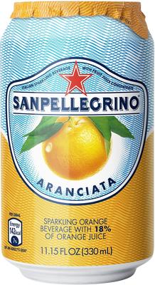 Газированный напиток «S. Pellegrino Aranciata» в жестяной банке
