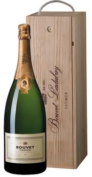 Вино игристое белое брют «Bouvet Tresor Saumur Brut» 2012 г. , в деревянной подарочной упаковке