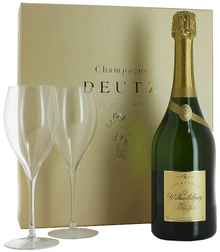 Шампанское белое брют «Cuvee William Deutz Brut Blanc Millesime» 2006 г., в подарочной коробке с 2 бокалами