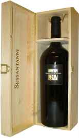 Вино красное полусухое «Sessantanni Old Vines Primitivo di Manduria» в деревянной подарочной упаковке