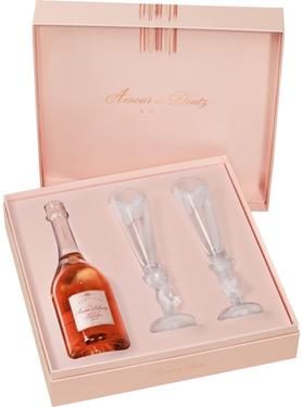 Шампанское розовое брют «Amour de Deutz Brut Rose» 2008 г., подарочный набор с двумя бокалами